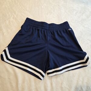 DSG Girls' Mesh Mid-Rise Shorts with White Stripes - University Navy Medium New